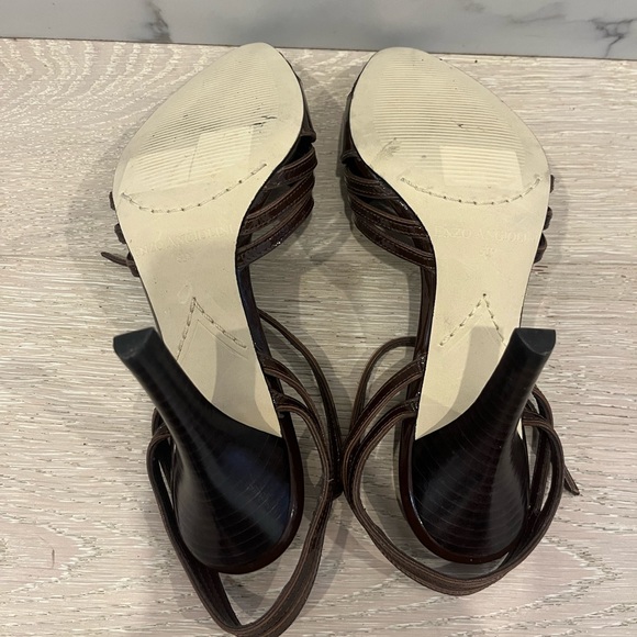 Enzo Angiolini, size 5.5, brown patent, wood heel - Picture 5 of 5